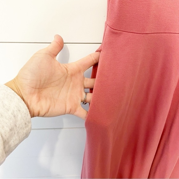 Leith | Women’s Maeve Pink Rayon/Spandex Blend Midi Length Dress Small - Picture 5 of 7